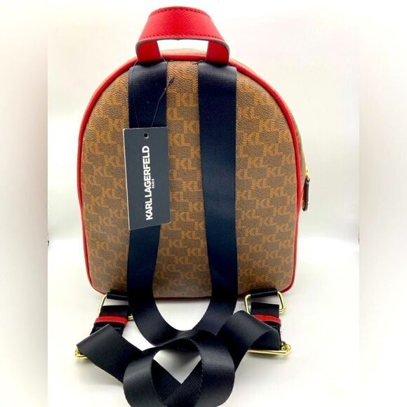 NWT Karl Lagerfeld Paris Maybelle Backpack/Handbag Brown Combo main image 12